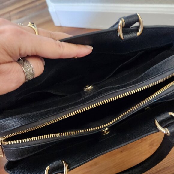 Euc Coach Lillie Carryall Black Leather Shoulder Bag - Picture 13 of 14